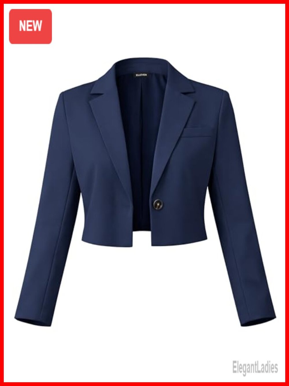Women's Cropped Blazer Long Sleeve Notch Collar Business Casual Jacket
